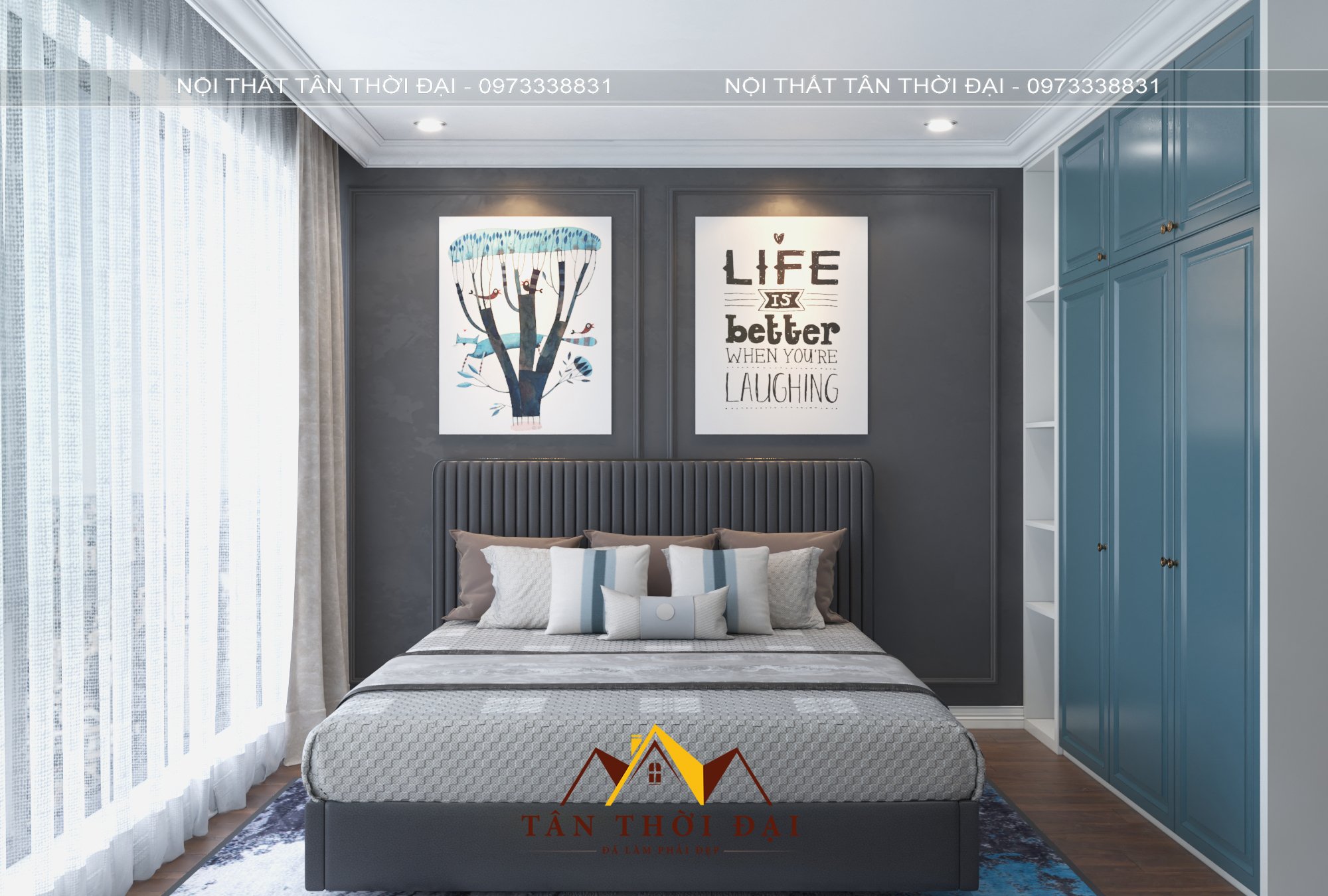 Nội thất phòng ngủ với phong cách hiện đại tại Bắc Giang