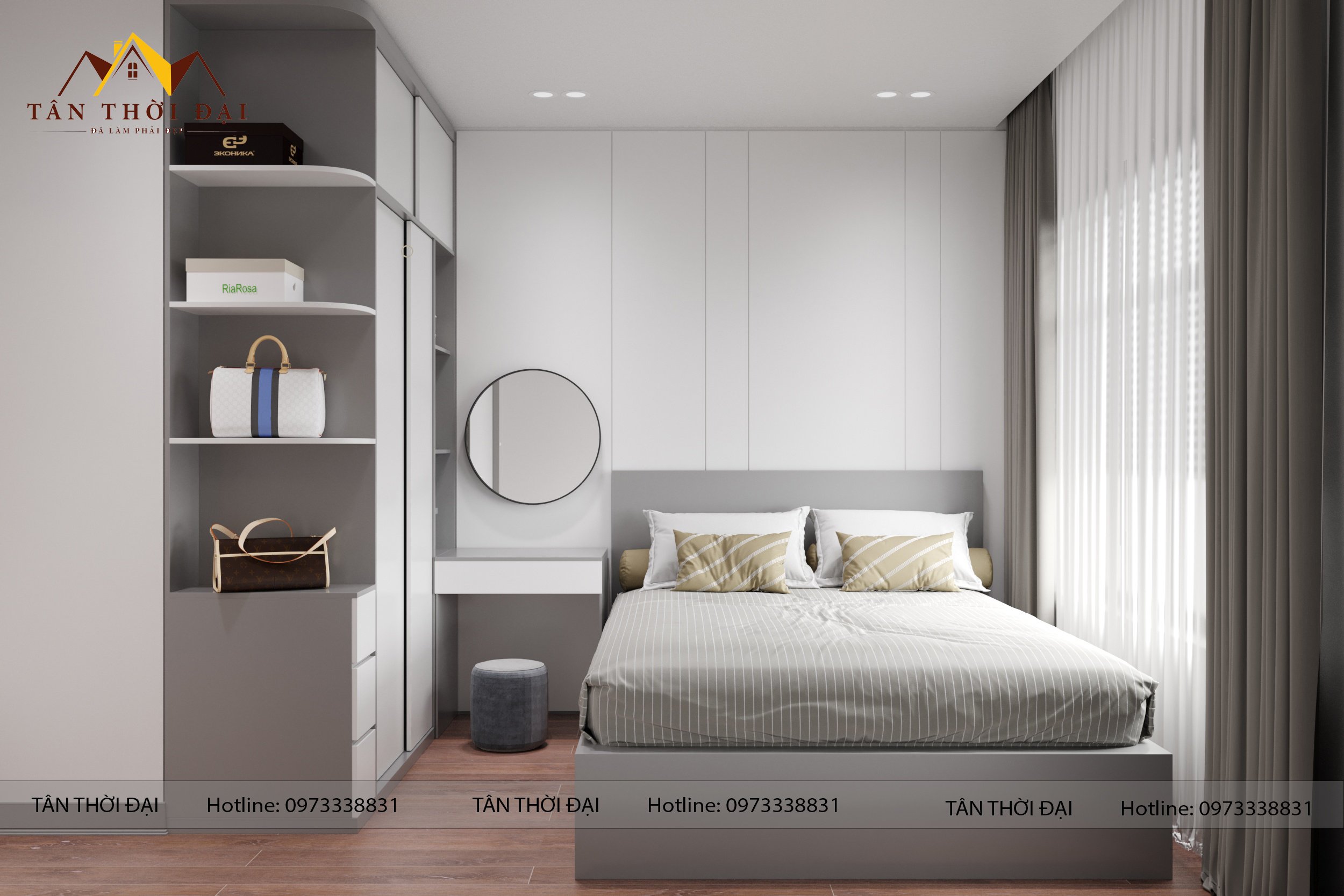 Thi công nội thất phòng ngủ tại Bắc Giang