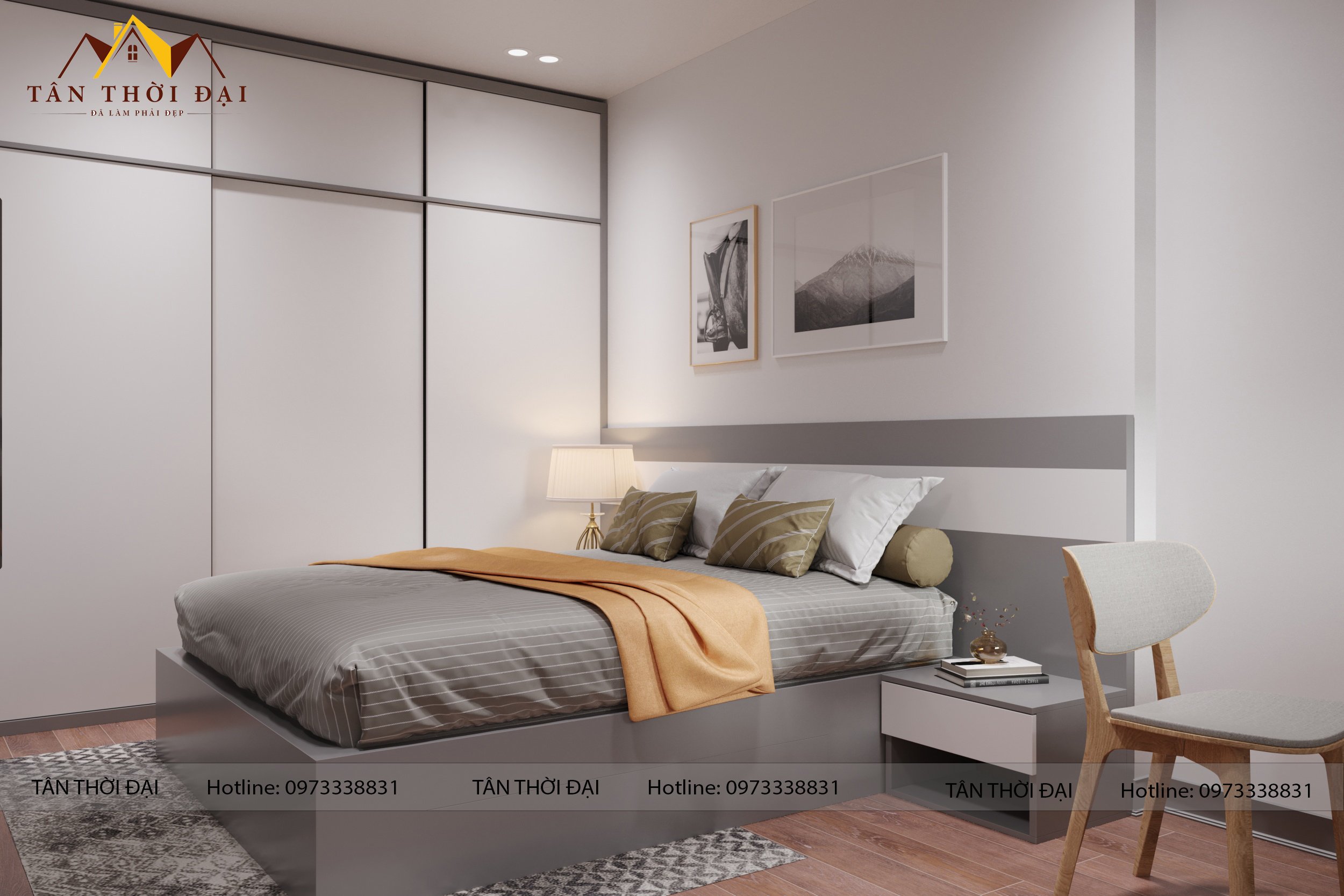 Công ty Tân Thời Đại - Thi công nội thất phòng ngủ trọn gói đẹp hiện đại số 1 Bắc Giang