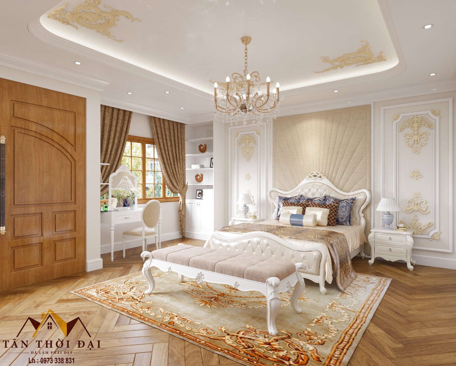 Thi công nội thất phòng ngủ biệt thự tại Bắc Giang