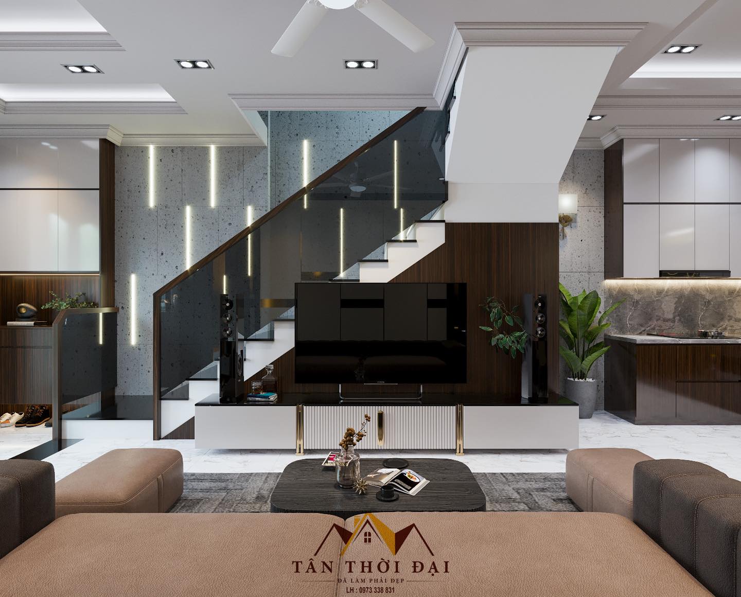 thiết kế nội thất phòng khách chung cư tại Bắc Giang